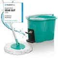 CLEANmaxx Wischmopp Zwei-Kammer-Filtersystem, mit Fußpedal einfach Boden Laminat Parkett Fliesen wischen