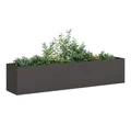 vidaXL Pflanzkübel, Pflanzkübel Schwarz 200x40x40 cm Kaltgewalzter Stahl