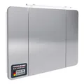 FACKELMANN LED Spiegelschrank Milano/Badschrank mit 3D Effekt/Soft-Close/Maße (B x H x T): ca. 110 x 78 x 15,5 cm/Schrank mit Spiegel & LED-Beleuchtung fürs Bad / 3 Türen/Korpus: Weiß