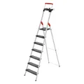 Hailo L100 TopLine, Alu-Sicherheits-Stehleiter, 7 Stufen (Trittleiter, 132 cm) (8050-707)