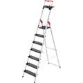 Hailo Stehleiter TopLine L100, 8050-707, mit Plattform, aus Aluminium, bis 150kg, EasyClix, mit 7 Stufen à 13cm Tiefe