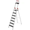 Hailo L100 TopLine Stehleiter 7 Stufen mit Ablage Haushaltsleiter Aluminium