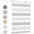 Doppelrollo Duo Rollo Klemmfix ohne Bohren für Fenster Rollos Jalousie Faltrollo, Sekey, freihängend, Klemmträger, Zweifarbiges Doppelrollo ohne Bohren mit extra breiteren Stoffbahnen grau 50 cm x 130 cm