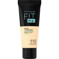 Maybelline Fit me! MATTE&PORELESS Make-up Nr. 110 Porcelain, flüssiges Make-up, passt sich dem Hautton an, feuchtigkeitsspendend, mattierend, leichte bis mittlere Deckkraft, 30 ml