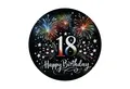 speecheese Magnet 18. Geburtstag Feuerwerk Magnet mit Flaschenöffner rund Spruch Happy