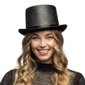 Boland - Hut, glänzender Zylinder, flache Hutkrempe, Karneval, Halloween, Fasching, Mottoparty, Kostüm, Accessoire, Theater, Verkleidung