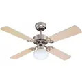 WESTINGHOUSE Westinghouse Deckenventilator Vegas Aluminium 105 cm mit Beleuchtung und Zugschnur