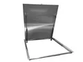 Schachtabdeckung EDELSTAHL 600x600x25 Gullideckel Revisionsklappe + 2 Stoßdämpfer