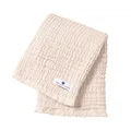 nordic coast company® Musselin Decke Baby Puckdecke Fransen Babydecke Musselin Mulltuch Pucktuch Spucktuch Musselin (Puder)