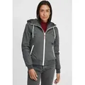 OXMO Kurzjacke OXTila Übergangsjacke mit kontrastfarbenem Reißverschluss grau L