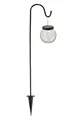 Spetebo Solar Gartenstecker mit Glaskugel - 70 x 15 cm - Bruchglas Kugel mit Erdspieß - Deko Garten Stecker Crackle Glas Laterne mit 20 LED in warm weiß beleuchtet