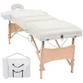vidaXL Massageliege, Massageliege 3-Zonen Klappbar 10 cm Sitz Weiß