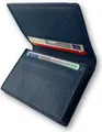 Kartenetui aus echtem Leder, kompaktes Design für Karten und Bargeld mit übersichtlicher Anordnung und Geldscheinfach, Navy