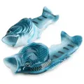 MST Fisch Sandalen, Schlappen, Strandschuhe, Geschenk für Angler Hausschuh blau 46-47 EU