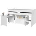 Calicosy Kombibett, Weiß, Holzwerkstoff, 90x200 cm, Kinder- & Jugendzimmer, Kindermöbel, Kinderbetten, Hochbetten