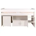 Parisot Hochbett Mit Schreibtisch & Stauraum - 90 X 200 Cm - Weiß - Marcelle