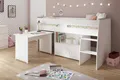 Parisot Jugendzimmer-Set Reverse in Weiß, (Komplett Set, 1-tlg., ausziehbarer Schreibtisch, Kommode, Hochbett), ausziehbarer Schreibtisch, Kommode
