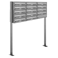 AL Briefkastensysteme 14er Edelstahl Standbriefkasten rostfrei als 14 Fach Briefkastenanlage DIN A4 in Postkasten Briefkasten Design modern