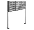 AL Briefkastensysteme Standbriefkasten 14 Fach Premium Edelstahl Briefkasten Post A4 modern robustwetterfest