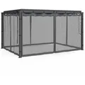 Set Aus 4 Moskitonetzen Für Bioklimatische Pergola 3x4 Grau Mit Reißverschluss + Haken