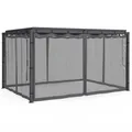 IDMarket - Set aus 4 Moskitonetzen für bioklimatische Pergola 3x4 grau mit Reißverschluss + Haken