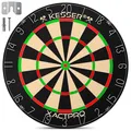 KESSER® Dartscheibe Sisal mit 9 Dartpfeile Professional Dartboard + 21 Pro Flights + Zubehör Steeldart Offizielles Dartscheibe 9 Pfeilen Metallspitze Profi Steeldartscheibe - Dartboard inkl. Montageset