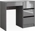 Vicco Schreibtisch Sherry, 90 x 40 cm mit Schubladen, Grau Hochglanz