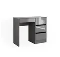 Vicco Schreibtisch Sherry, Grau Hochglanz, 90 x 40 cm mit Schubladen
