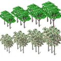 CaiYuanGJ 24 Stück Mixed Modell Baum, Landschaft Modell Bäume, Blumenbaum Modell, Kunststoff Modell Bäume, Modellbau Bäume Mixed Modell, für DIY Eisenbahn Landschaft Gartendeko, Natürliche (4 Größen)