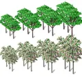 24 Stück Mixed Modell Baum Landschaft Modell Bäume Blumenbaum Modell Kunststo...