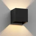 ledscom.de Wandleuchte CUBEL für außen, IP65, Up-/Downlight, schwarz matt, quadratisch, 1x G9 max. 10W