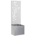 vidaXL Garten Sichtschutz-Leinwand Floral Silber 50 x 150 cm Edelstahl