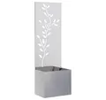 vidaXL Wandbild Garten Sichtschutz-Leinwand Floral Silber 50 x 150 cm Edelstahl, (1 St)