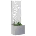 Blumentopf mit dekorativem Paneel Silber 50 x 140 cm Edelstahl