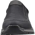 Rieker Herren Sneaker Slip-On Halbschuh extra weit Elastikeinsatz B9062, Größe:45 EU, Farbe:Schwarz - Schwarz - 45