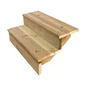 Berlin - Terrassentreppe Holz - H37cm 2 Stufen, Breite 80cm, MIT Setzstufen- Vinuovo - Set für Ihre Außentreppe aus Holz