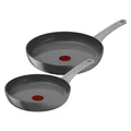 Tefal Renew On Bratpfannen 2 Stück, Grau, 24/28 cm, Keramik-Antihaftbeschichtung, Induktion, Thermo-Signal, Eco-Design, gesundes Kochen, C4279032