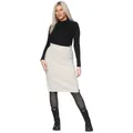 KUNST UND MAGIE Strickrock Langer Rock Klassischer Boho Strickrock Winter Wolle beige S/M