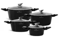 Edenberg Topf-Set Modernes 8-teiliges Topfset, schwarze Töpfe, Induktion, Aluminium, Keramik (8-tlg., Zeitloses Design des Topfsets. Eine ideale Geschenkidee)