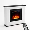 KAMINLICHT Elektrokamin mit Heizung und Kaminfeuer (Standkamin NEO 4) - elektrischer Kamin mit LED-Licht, Heizlüfter, Holz-Deko & Fernbedienung, max. 1500 W - 102x84x27 cm, Weiß