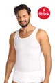 COMTE Herren Unterhemd 3er Pack ärmellos Tank Top Achselhemd Feinripp Gr.7/XL