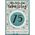 Perleberg Grußkarten A 75 Geburtstag Glückwunschkarte im Format 116 x 166 cm mit Briefums weiß