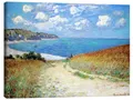 Leinwandbild Strandweg durch den Weizen bei Pourville - Claude Monet