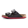 Birkenstock Sandale Arizona Superlauf, Birko-Flor, schwarz/rot, schmal
