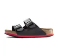 Birkenstock Sandale Arizona Superlauf, Birko-Flor, schwarz/rot Pantolette Rutschfeste Sohle & flexible Riemen – perfekt für täglichen Komfort