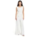 Vera Mont Overall Vera Mont Jumpsuit mit weitem Bein (1-tlg) Bunddetail weiß 46