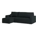ECKSOFA VOLIRA Schwarz Boucle-Stoff mit Schlaffunktion