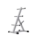 GORILLA SPORTS® Hantelscheibenständer mit 7 Scheibenaufnahmen 50/51 mm Weiß - bis 350 kg belastbar