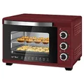 WOLTU Mini Backofen 21 L, elektrischer Minibackofen, Miniofen, Pizzaofen, 1280 W, 100-230 °C, Timer 60 Min., Ober-/Unterhitze, Doppelverglasung, Rot