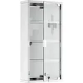 HOMCOM Medizinschrank Arzneischrank mit Schloss Edelstahl 30 x 12 x 60 cm
